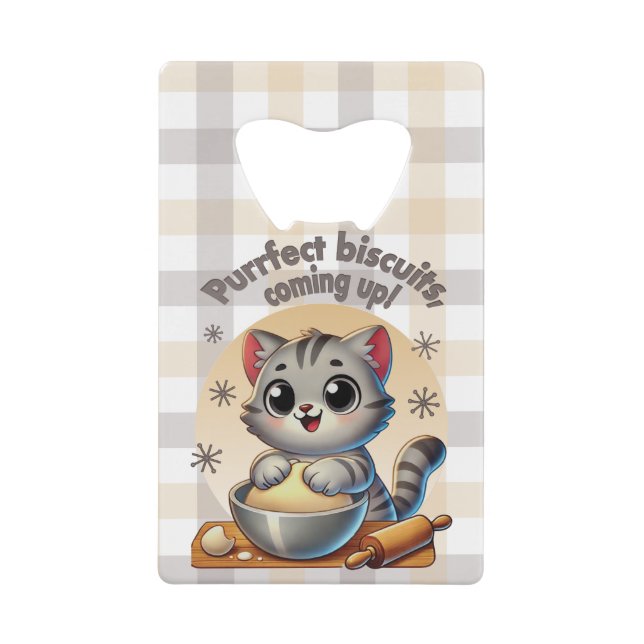 "Purfect biscuits, kommend" Katzenkuppe Geldbeutel Flaschenöffner (Vorderseite)