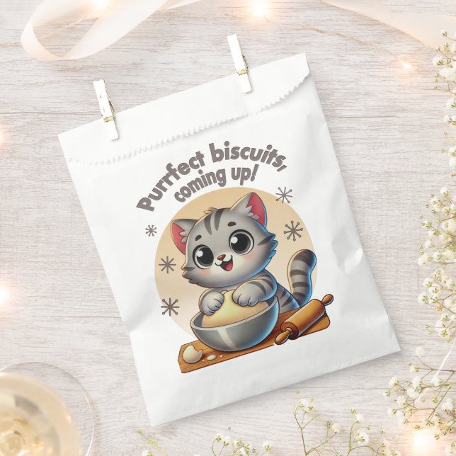 "Purfect biscuits, kommend" Katzenkuppe Geschenktütchen (Ausgeschnitten)