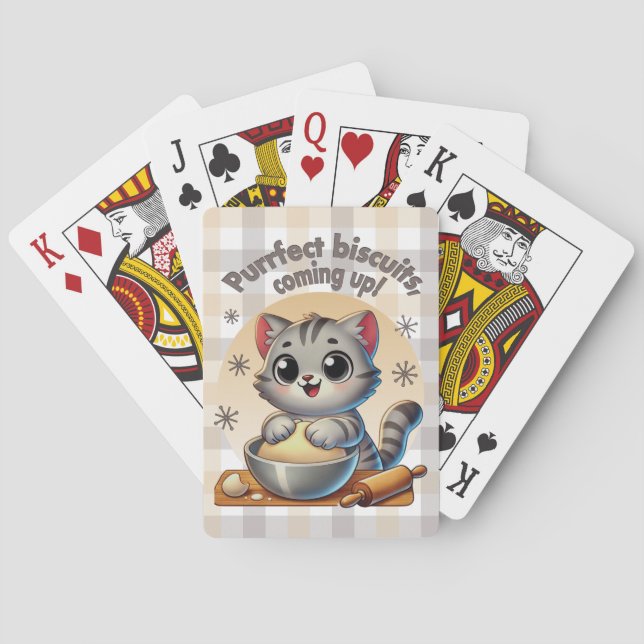 "Purfect biscuits, kommend" Katzenkuppe Spielkarten (Rückseite)