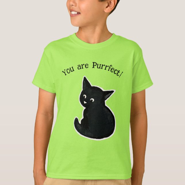 Purfect Black Kitten T - Shirt (Vorderseite)