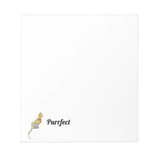 Purfect Cat Pun Sitting Kitty Color Block Kitten Notizblock
