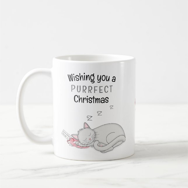 Purfect Christmas Schlafen Cat Tasse (Links)