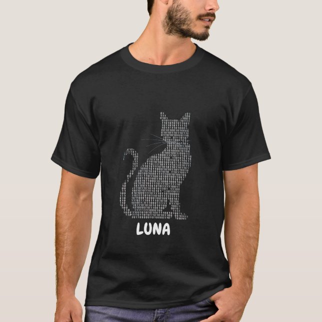 Purfect Code: Eine Katze im Binär T-Shirt (Vorderseite)