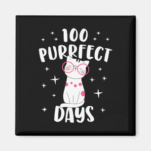 Purfect Days Cat Happy 100th Day of School Costum Magnet