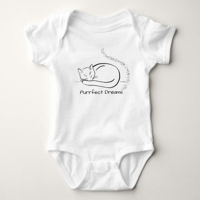 Purfect Dreams - Niedliches Schlafen Cat Line Desi Baby Strampler (Vorderseite)