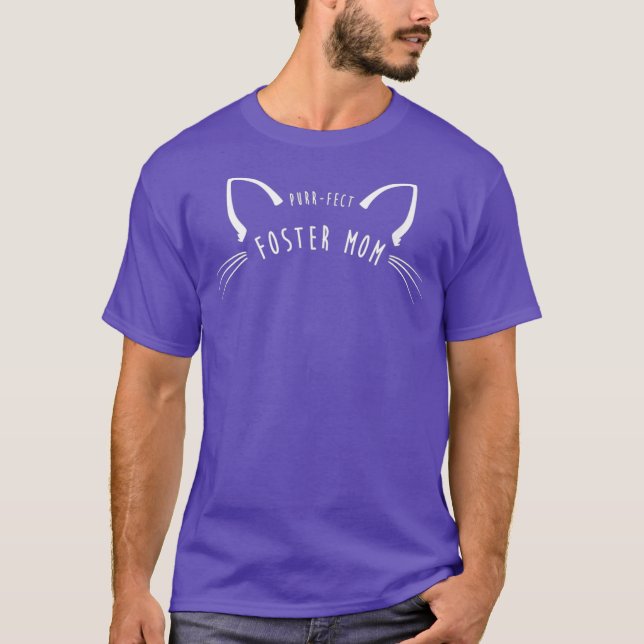 Purfect Foster Mama Funny Niedlich Cat Lover Gesch T-Shirt (Vorderseite)