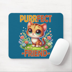 Purfect Friend pun Niedlich orange Katzenkätzchen  Mousepad