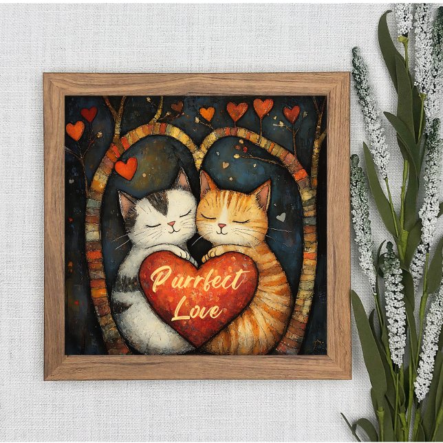 Purfect Liebe Ein gemütliches Cat Embrace Poster (Von Creator hochgeladen)
