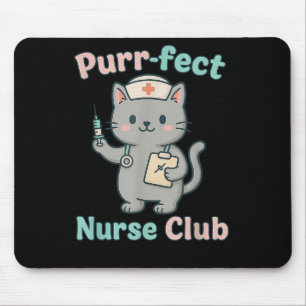 Purfect Nurse Club Niedlich Cat Nurse Funny Medica Mousepad