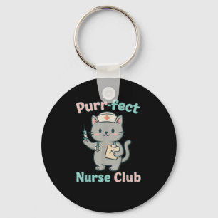 Purfect Nurse Club Niedlich Cat Nurse Funny Medica Schlüsselanhänger