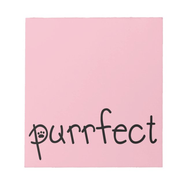 Purfect Pink Note pad für jeden Cat Liebhaber Notizblock (Vorderseite)