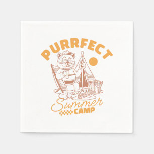 Purfect Summer Camp - Vintage Katze Serviette