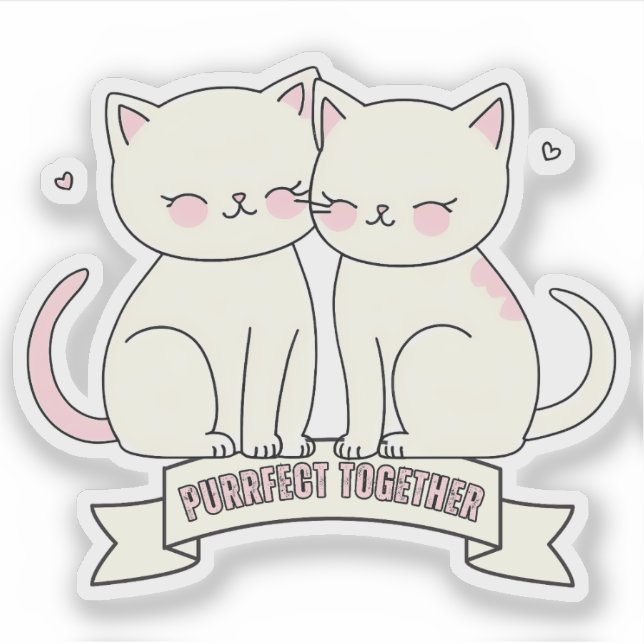 Purfect Together Katzenliebhaber Aufkleber (Vorderseite)