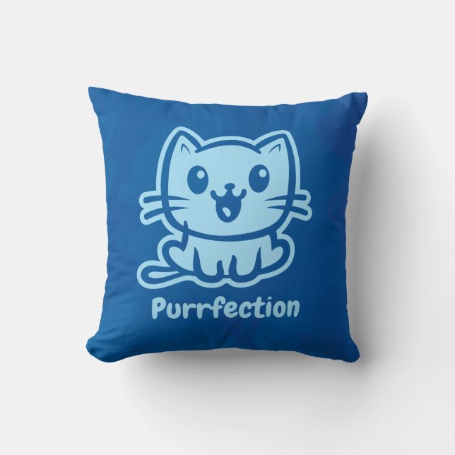 Purfektion, sehr Niedliche Anime-Katze Kissen (Vorderseite)