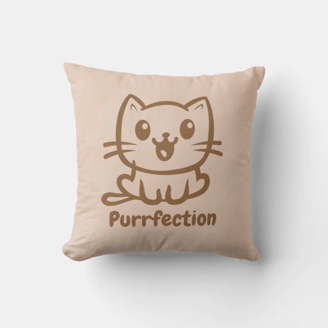 Purfektion, sehr Niedliche Anime-Katze Kissen (Vorderseite)