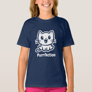 Purfektion, sehr Niedliche Anime-Katze T-Shirt