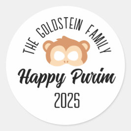Purim Affenmaske masquerade Kostüm Runder Aufkleber
