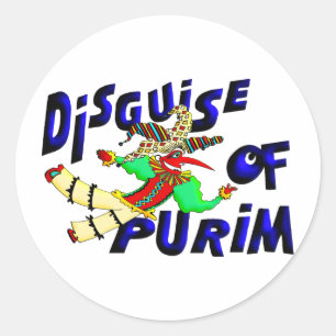 Purim Disguise Runder Aufkleber