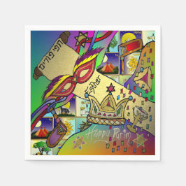 Purim Esther Celebration Light Art Principins Serviette