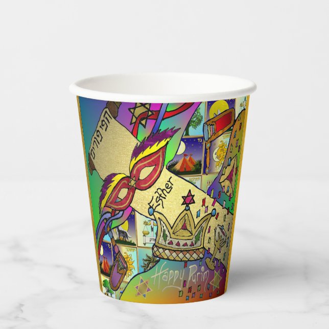 Purim Esther Celebration Light Art Print Pappbecher (Vorderseite)