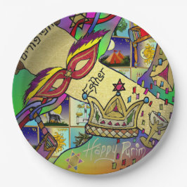 Purim Esther Celebration Light Art Print Pappteller