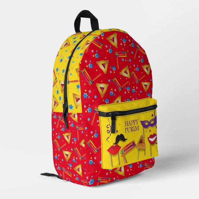 Purim Festival Jewish Holiday Geschenke Hamantasch Bedruckter Rucksack (Rückseitige Ecke links)