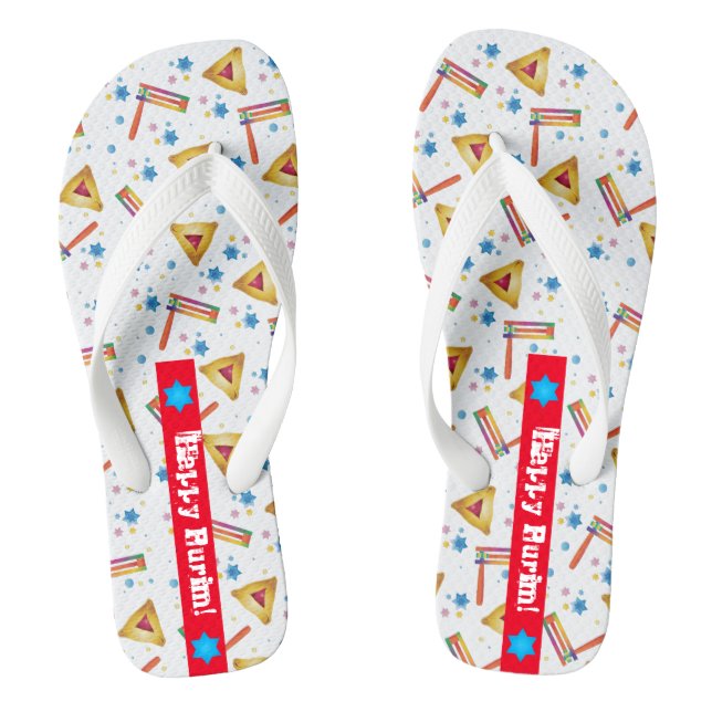 Purim Festival Jewish Holiday Geschenke Hamantasch Flip Flops (Fußbett)