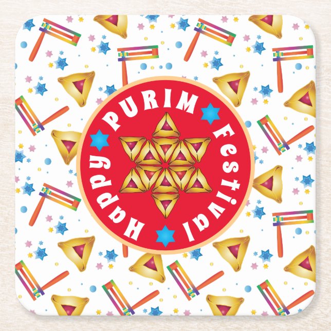 Purim Festival Jewish Holiday Geschenke Hamantasch Rechteckiger Pappuntersetzer (Vorderseite)
