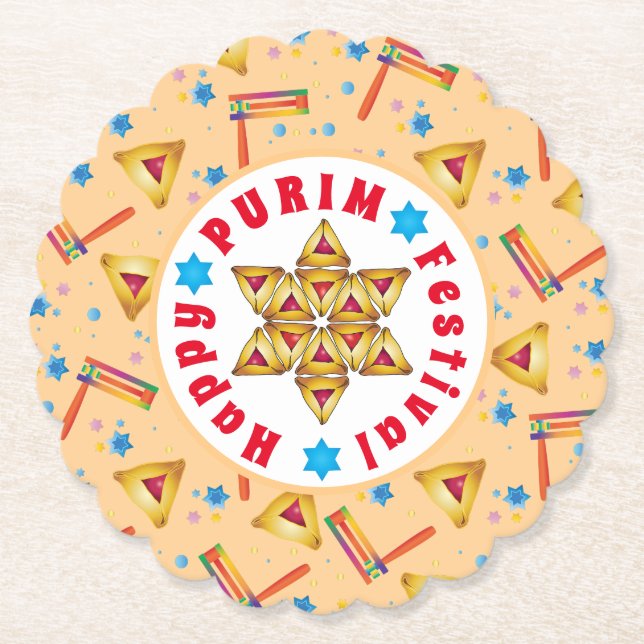 Purim Festival Jewish Holiday Geschenke Hamantasch Untersetzer (Vorderseite)
