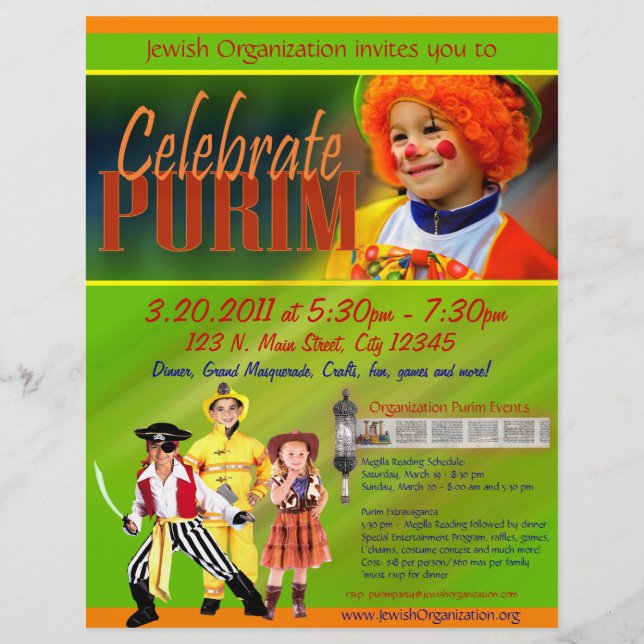 Purim-Flyer Flyer (Vorne)