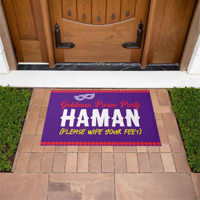 Purim Funny Haman Wipe Feet Here Mat Fußmatte (Außenbereich)