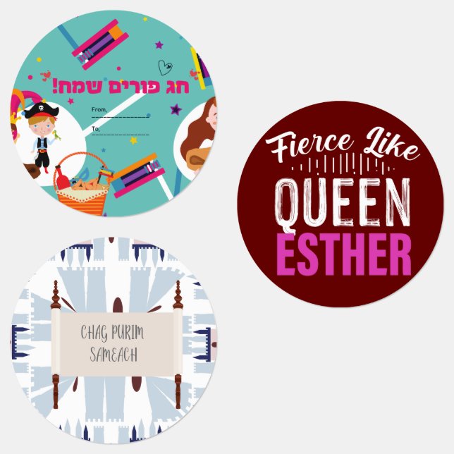 Purim Geschenketiketten Etiketten (Gruppe)