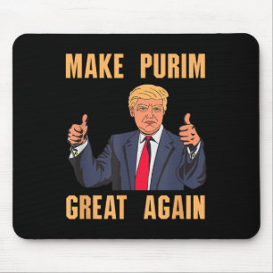 Purim Groß machen, wieder lustig Trump Kostüm Hebr Mousepad