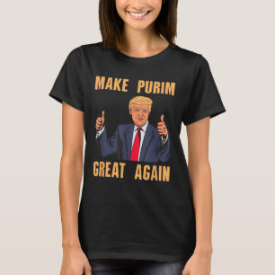 Purim Groß machen, wieder lustig Trump Kostüm Hebr T-Shirt