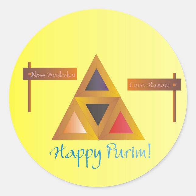 Purim Hamantaschen Aufkleber (Vorderseite)
