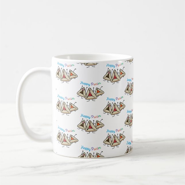 Purim hamantaschen Gebäck Sameach Oznei Haman Kaffeetasse (Links)