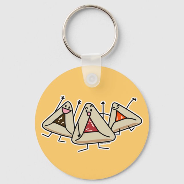 Purim hamantaschen Gebäck Sameach Oznei Haman Schlüsselanhänger (Vorderseite)
