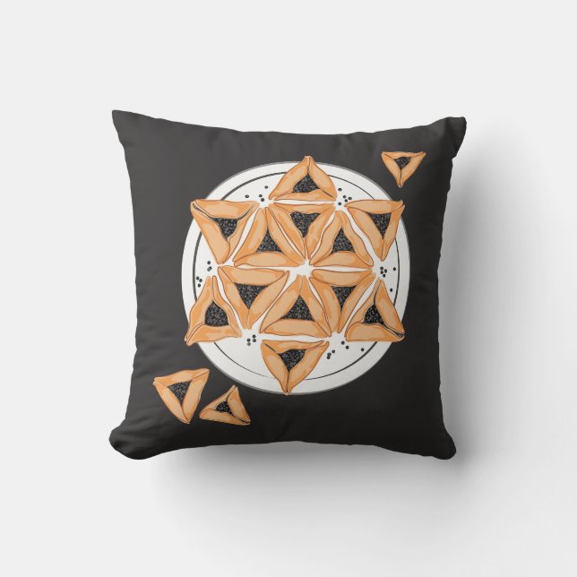 Purim Hamantash Hamantaschen Jewish Star Kissen (Vorderseite)