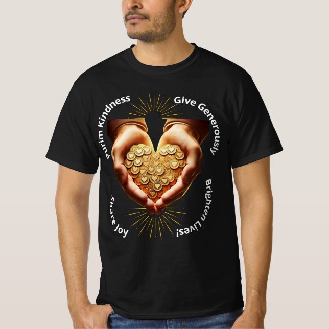 Purim Kindness: Gönnen Sie sich großzügig Freude,  T-Shirt (Vorderseite)