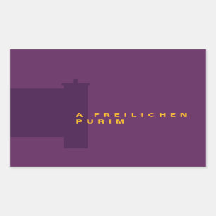 Purim Megillah Silhouette Mishloach Manot Rechteckiger Aufkleber