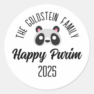 Purim Panda Maskerade Kostüm Runder Aufkleber