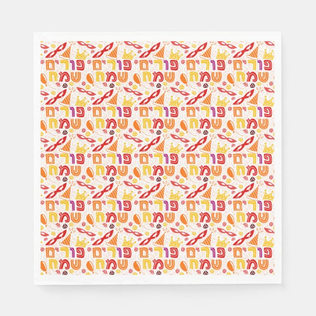 Purim-Papier-Servietten Serviette (Vorderseite)