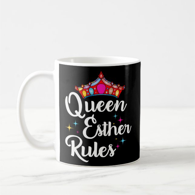 Purim Party Queen Esther Rules Kaffeetasse (Links)