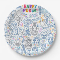 Purim Party Teller - Festliche jüdische Designs