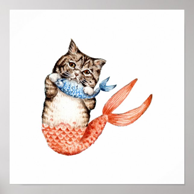 Purmaid Cat Mermaid Poster (Vorne)