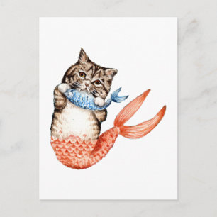 Purmaid Cat Mermaid Postkarte