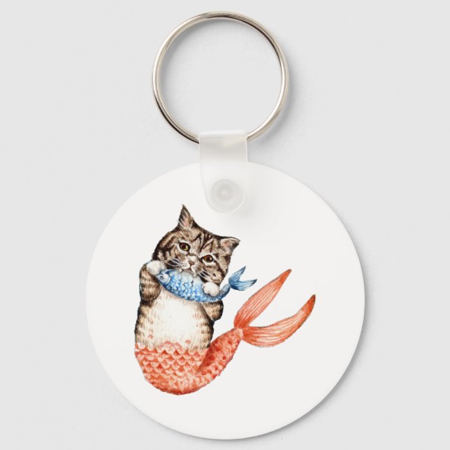 Purmaid Cat Mermaid Schlüsselanhänger (Vorderseite)