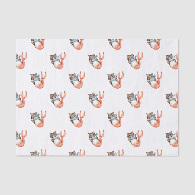Purmaid Cat Mermaid Seidenpapier (Vorderseite)