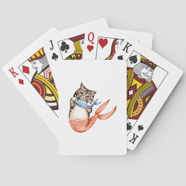 Purmaid Cat Mermaid Spielkarten (Rückseite)