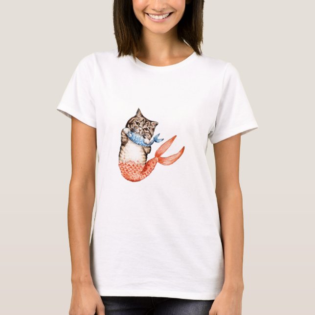 Purmaid Cat Mermaid T-Shirt (Vorderseite)